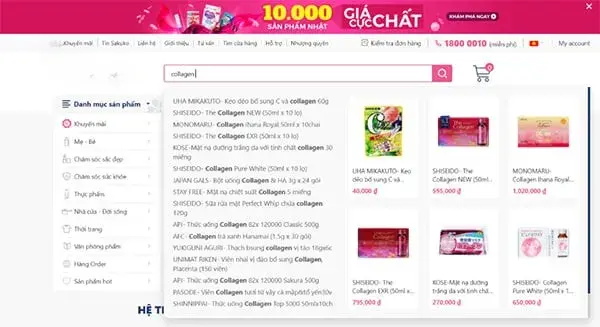 Mua collagen Nhật Bản bước 1