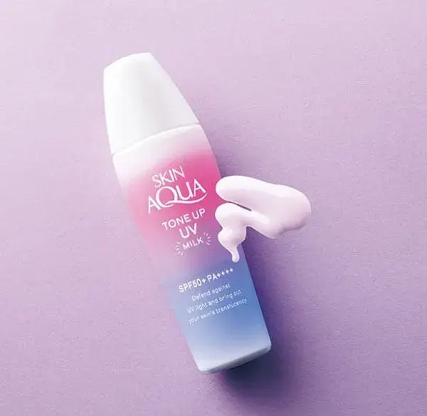 Review kem chống nắng Skin Aqua Tone up UV Milk Lavender Review kem chống nắng Skin Aqua Tone up UV Milk Lavender