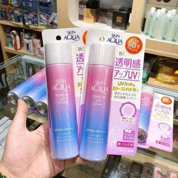Xịt chống nắng Skin Aqua Tone Up UV Spray Lavender 70g Xịt chống nắng Skin Aqua Tone Up UV Spray Lavender 70g