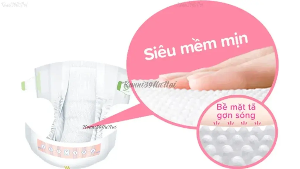 Bề mặt lồi lõm của Merries giúp khóa chất lỏng hiệu quả, ngăn trà tã vượt trội.