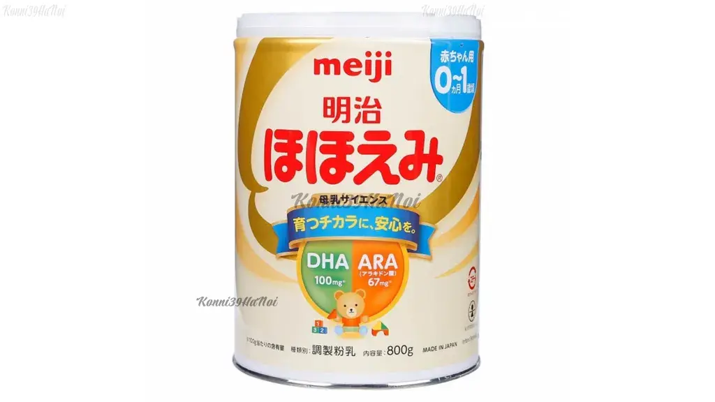 sữa meiji nhật bản số 0 có hình dạng lon thiết 800g