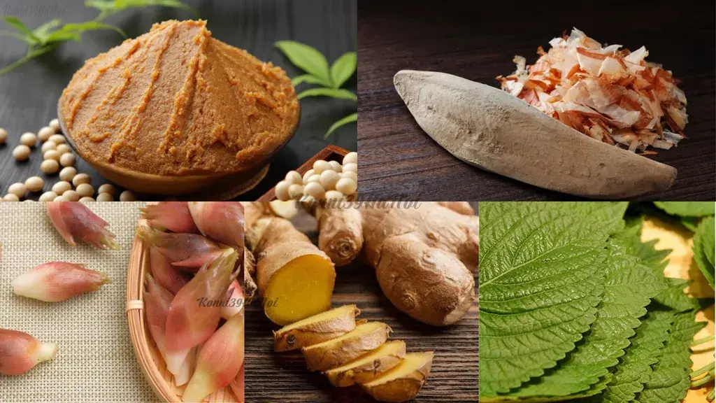 Myoga với tía tô và gừng