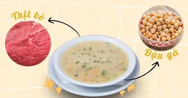 Bé tăng cân, tiêu hóa tốt với cháo thịt bò, đậu gà