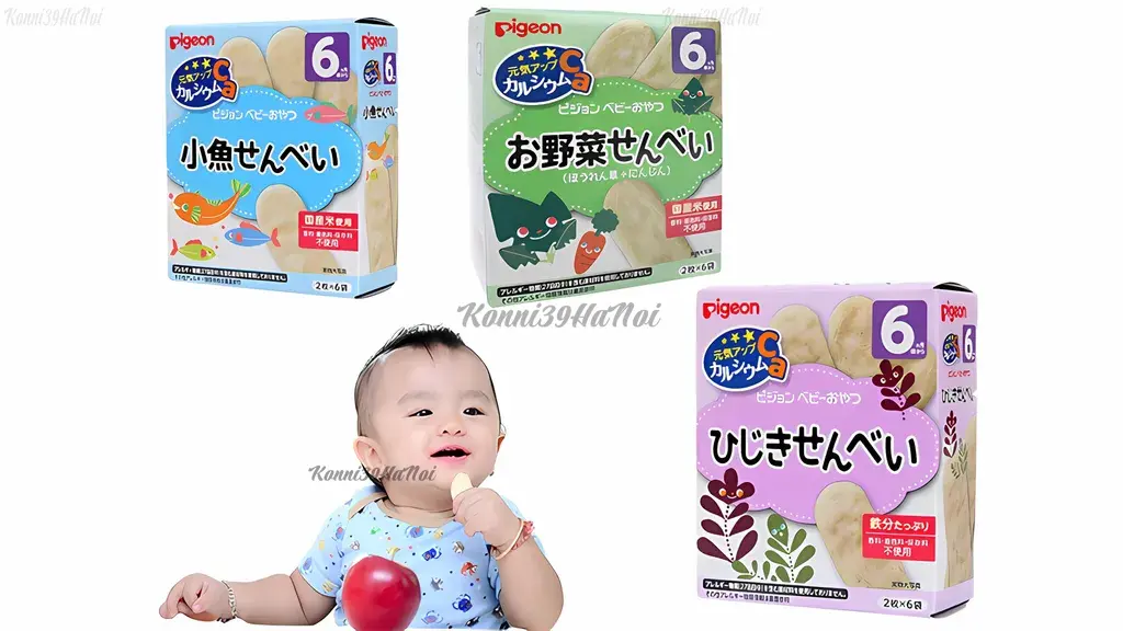Bánh gạo ăn dặm Pigeon bổ sung các dưỡng chất thiết yếu để bé phát triển toàn diện cả về thể chất và trí tuệ.