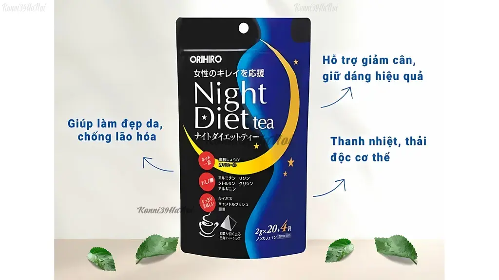 Trà giảm cân ban đêm Nhật hỗ trợ giữ dáng, thải độc và làm đẹp da