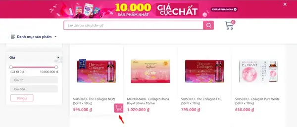 cách mua collagen shiseido tại địa chỉ uy tín bước 2