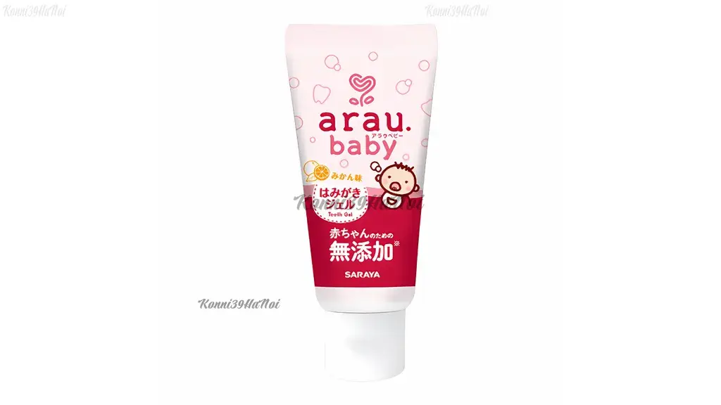 Kem đánh răng ARAU BABY của Nhật nhẹ nhàng làm sạch răng bé với các thành phần 100% tự nhiên, bé có thể nuốt được an toàn.
