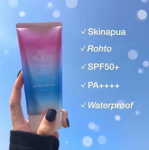 Skin Aqua Tone Up UV Essence Lavender có chỉ số SPF 50+/PA+++ Skin Aqua Tone Up UV Essence Lavender có chỉ số SPF 50+/PA+++