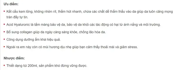 vtaezi7ovc Trang web chuyên review chanhtuoi.com cũng có nhận xét tố về khả năng dưỡng ẩm của dưỡng thể White Conc.