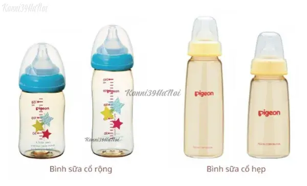 Bình sữa Pigeon cổ rộng và cổ hẹp