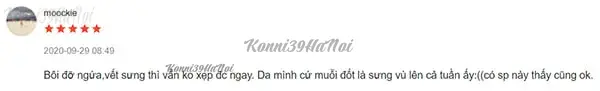 Người dùng nhận xét sản phẩm giúp giảm ngứa nhưng vết sưng sẽ không xẹp ngay được.