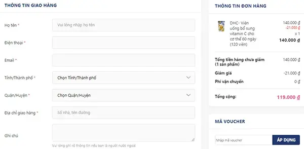 Mua viên uống DHC vitamin C tại Sakuko bước 5 Mua viên uống DHC vitamin C tại Sakuko bước 5