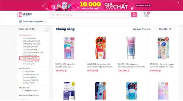 Mua kem chống nắng skin aqua bước 2