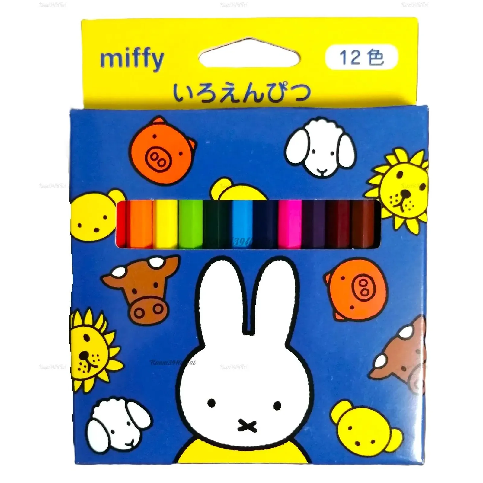 4901478174438-0_1x1 Bút chì màu Kutsuwa thỏ Miffy 12 màu - Ảnh 1