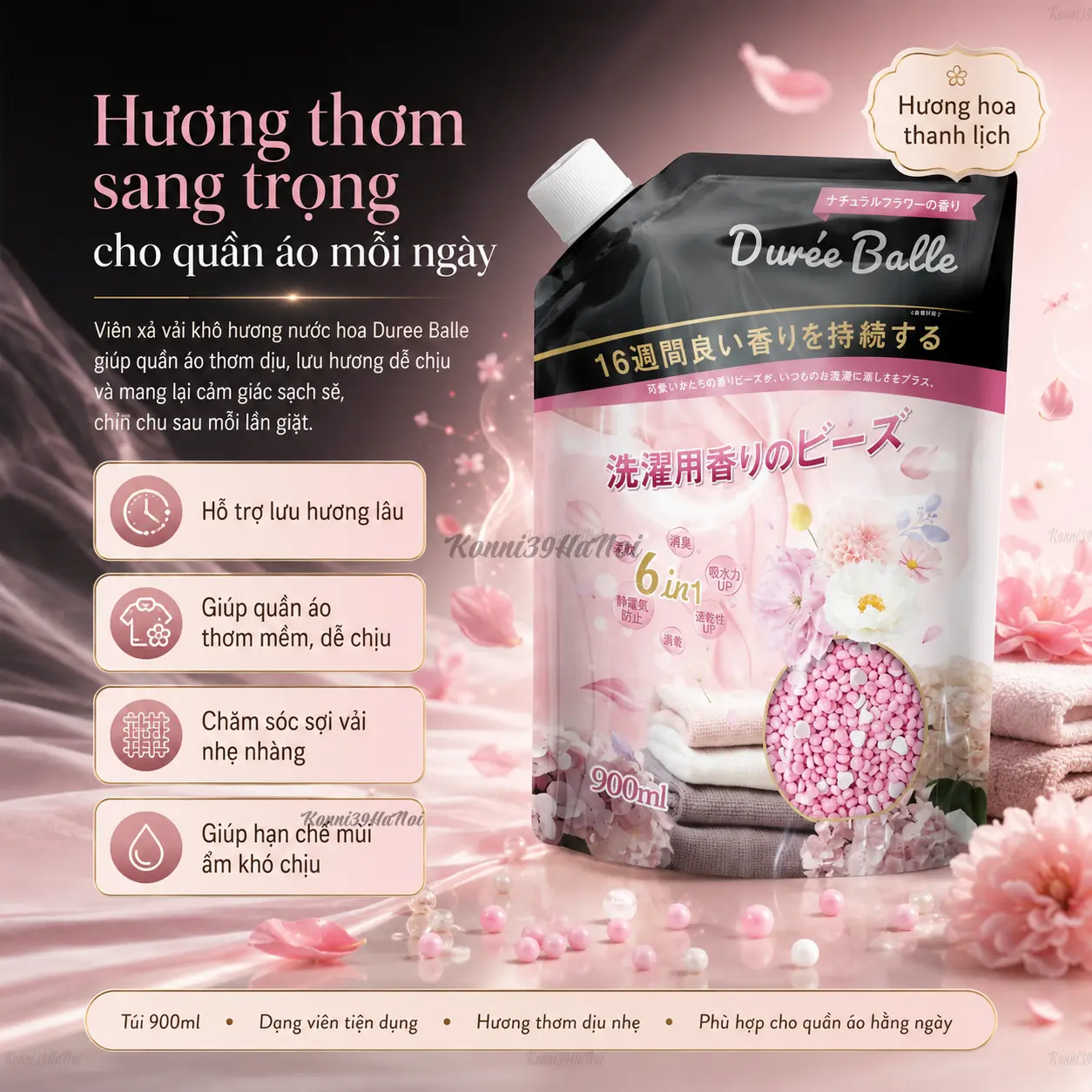 4595318550171-Pre Viên xả vải khô hương nước hoa Duree Balle (túi 900ml) - Ảnh 1