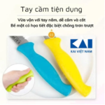 Dao gọt hoa quả KAI Hocho Ấn Độ lưỡi răng cưa 112mm (Cam) - Ảnh 4