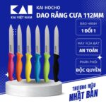 Dao gọt hoa quả KAI Hocho Ấn Độ lưỡi răng cưa 112mm (Cam)