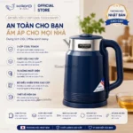 ẤM ĐUN SIÊU TỐC 2 LỚP COOL TOUCH KAIYO 1.5L - Chất lượng Nhật Bản