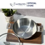 Chảo inox 3 lớp đáy liền sâu lòng Tri-ply Kaiyo 2 tay cầm (cỡ 24cm|26cm) - Ảnh 8