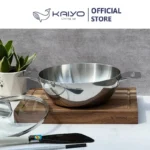 Chảo inox 3 lớp đáy liền sâu lòng Tri-ply Kaiyo 2 tay cầm (cỡ 24cm|26cm) - Ảnh 7
