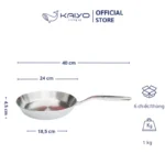 Chảo inox 316 liền khối 5-ply Premium Kaiyo 24cm - Ảnh 7