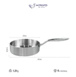 Chảo inox 316 liền khối 5-ply Premium Kaiyo-thành cao, size 24cm|26cm - Ảnh 9