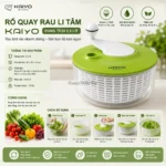 Rổ quay rau li tâm Kaiyo, dung tích 5.5 lít màu xanh