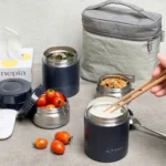 Bộ hộp cơm giữ nhiệt 5 món Kaiyo dung tích 1200ml (4 hộp + 1 túi) - Ảnh 9