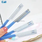 Set 5 dao cạo lông Kai cán dài (2 màu) (Xanh lá) - Ảnh 3