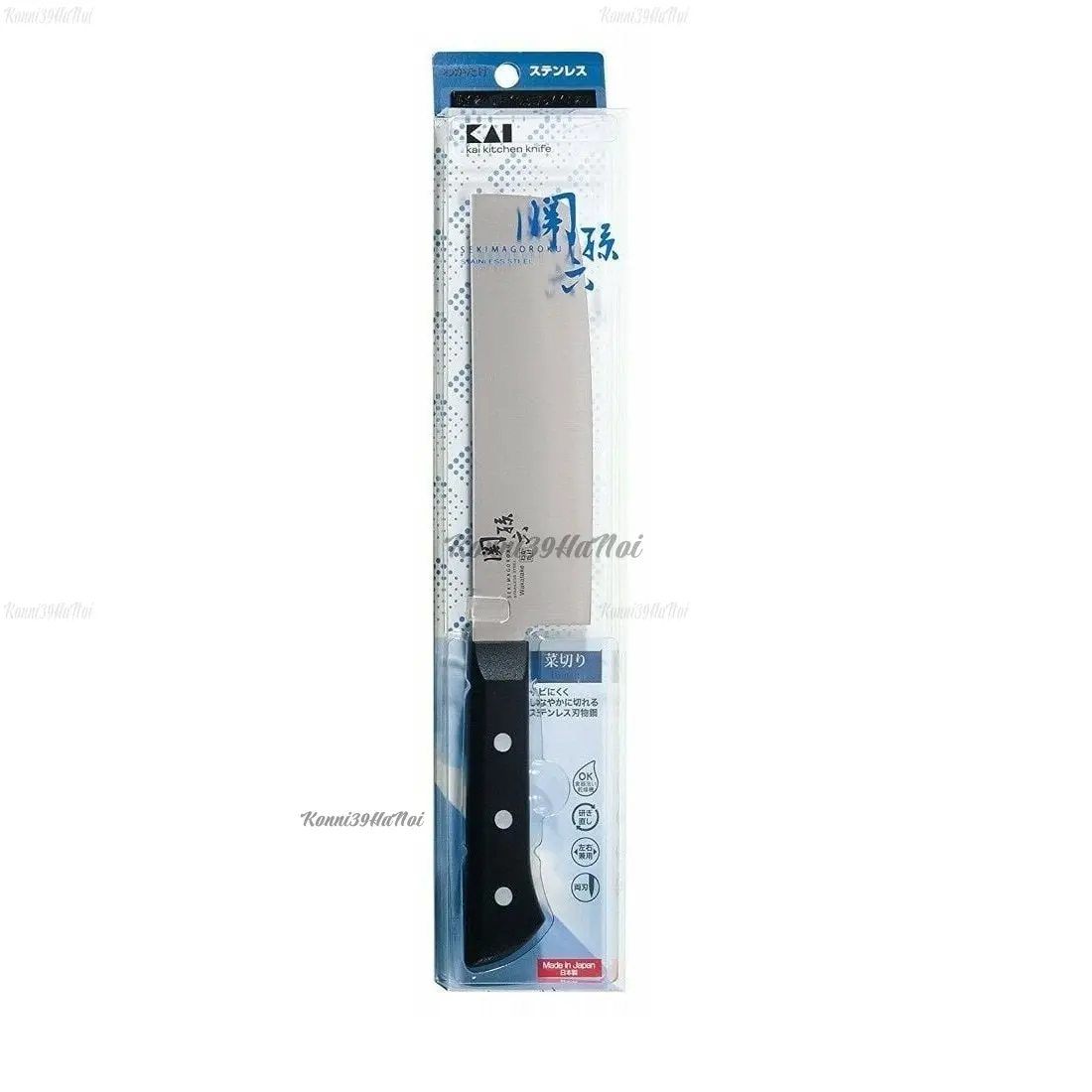 4901601399431-00 Dao thái đầu vuông Wakatake KAI 16.5cm - Chất lượng Nhật Bản - Ảnh 1