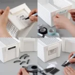 Giỏ đựng đồ đa năng dáng dài màu trắng - Ảnh 3