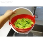 Set chậu rổ xoay 180 độ Kokubo (màu đỏ trắng) - Ảnh 2