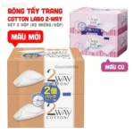 Set 2 hộp bông tẩy trang 160 miếng 2 way Cotton - Ảnh 2