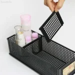 Khay đựng vật dụng chia ngăn dạng lưới màu đen - Ảnh 5