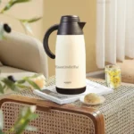 Phích pha trà giữ nhiệt 2 lớp inox có lõi lọc Kaiyo dung tích 1100ml, màu kem - Ảnh 3