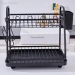 Giá úp bát 2 tầng có khay hứng, thoát nước Kaiyo, 38x29cm