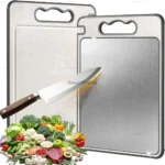 Thớt 2 mặt inox 304 và nhựa lúa mạch PP kháng khuẩn cao cấp Mirai 25x36cm - Ảnh 2