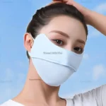 Khẩu trang thun lạnh chống tia UV hở mũi cotton cao cấp, thông thoáng - Ảnh 2