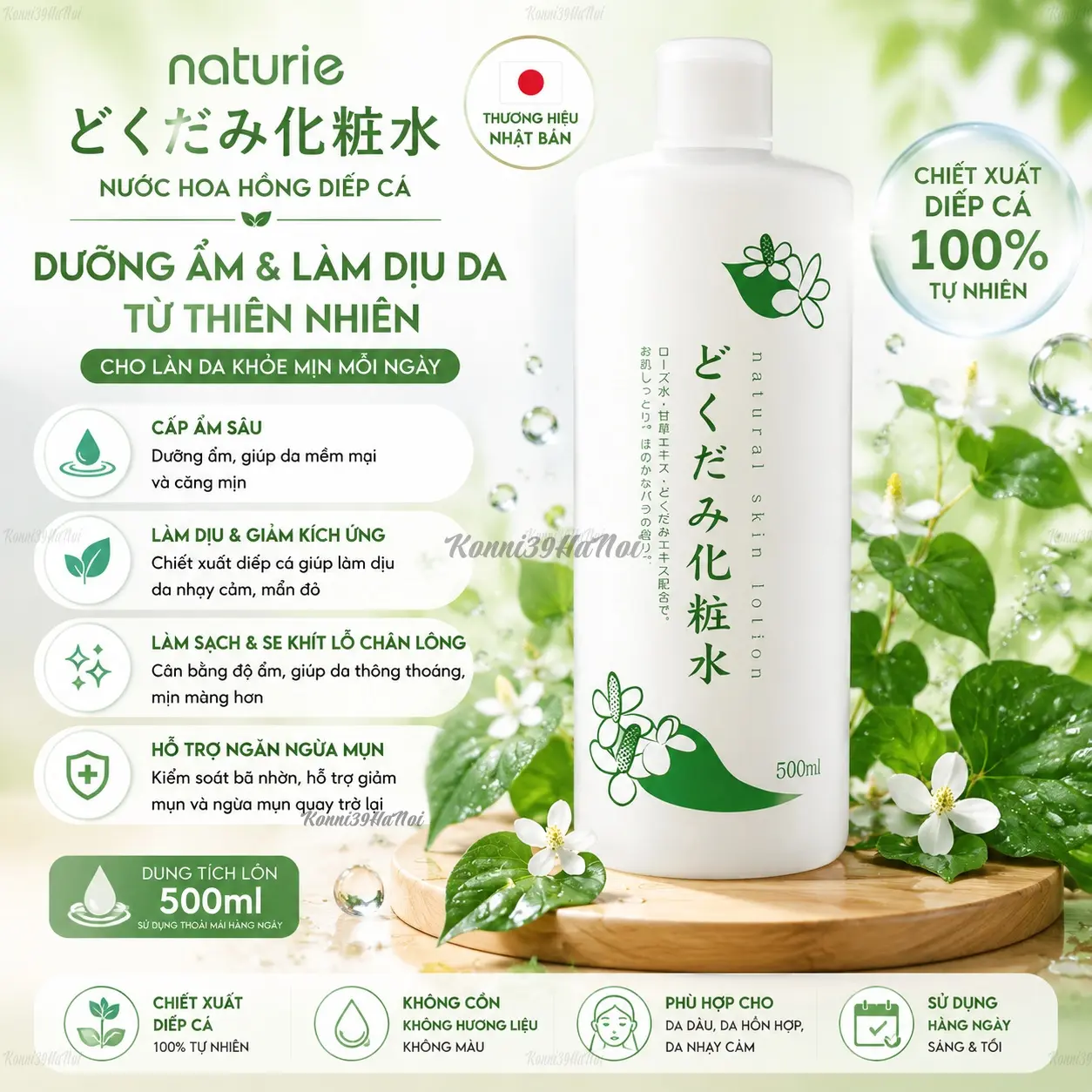 4571243111014-premium.webp Nước hoa hồng Dokudami diếp cá chai 500ml - Chất lượng Nhật Bản - Ảnh 1