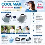Mũ nửa đầu rộng vành Cool Max 99% UV Cut - UPF 50+ (vàng xanh chấm bi)