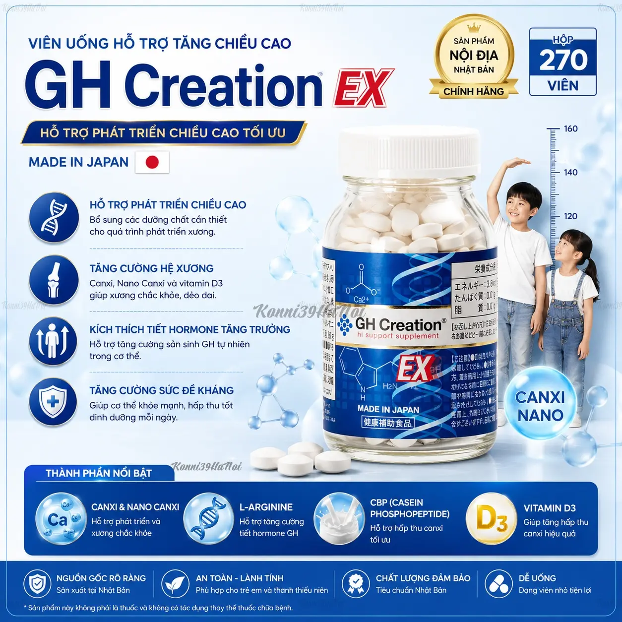 4589788400012-premium.webp Viên uống hỗ trợ tăng chiều cao GH Creation 270 viên - Ảnh 1