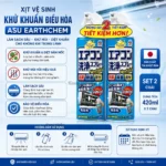 Xịt vệ sinh khử khuẩn điều hòa Asu Earthchem 420ml (Set 2)