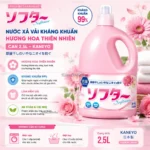 Nước xả vải kháng khuẩn hương hoa thiên nhiên Can 2,5L Kaneyo