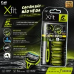 Set dao cạo râu 5 lưỡi kép Xfit KAI (1 thân, 4 lưỡi thay thế)