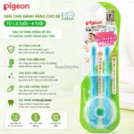 Set 2 bàn chải đánh răng cho bé Pigeon từ 1.5 tuổi - màu xanh