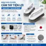 Chổi cọ sàn có tay cầm, cước sóng, size nhỡ Mirai