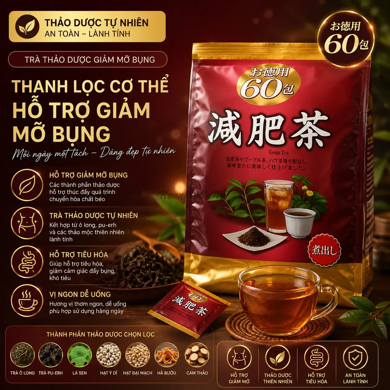 4971493001880-premium.webp Trà Genpi Orihiro thảo dược giảm mỡ bụng 60 gói - Trà Orihiro - Ảnh 1