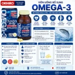 Viên uống Omega 3 Orihiro bổ sung DHA&EPA hộp 180 viên