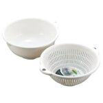 Set chậu, rổ Sanada 1,1L màu trắng