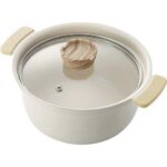 Nồi nhôm đúc chống dính thành cao Ceramic Kakusee, size 18cm - màu be